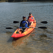 Kiland in a kayak
